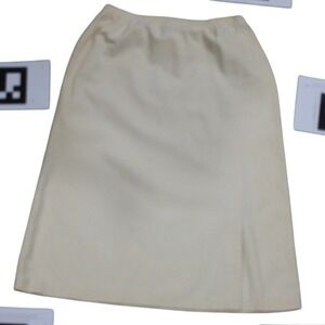 Vintage Abe Schrader Cream A-Line Skirt USA Womens Large Minimal Classic